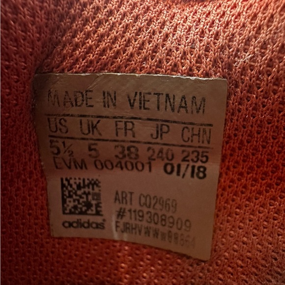 Adidas Coral/Pink Ortholite Sneakers Knit Kids 5.5 equivalent To Womens 7 - Picture 7 of 11